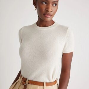 New 100% cashmere ivory tee for women size medium